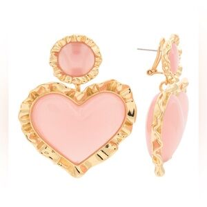 🌀LELE SADOUGHI HEART RUFFLE DROP EARRINGS - NWT